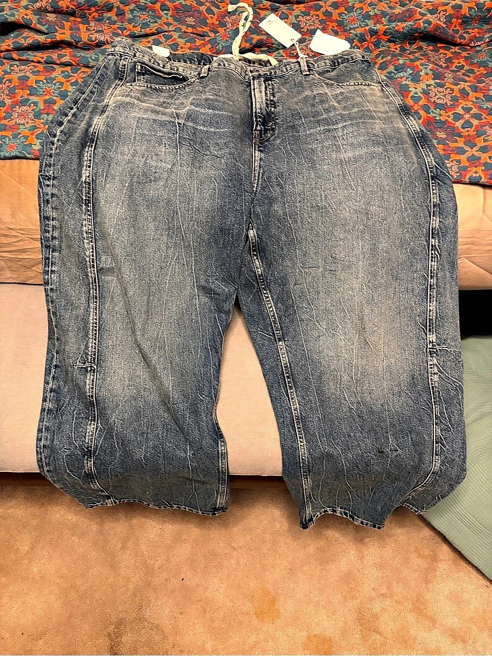 Good American Good Extreme Barrel Jeans Barrel Leg Jeans Blue Waist 18 NWT